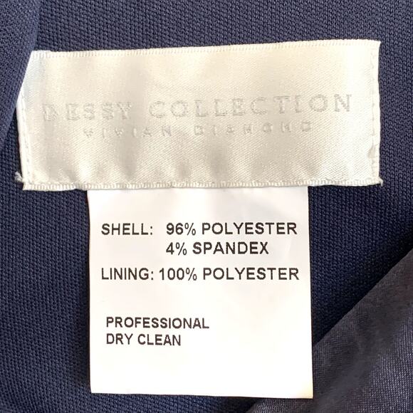 NWT Dessy Collection Charmeuse Cap Sleeve Gown Dress in Midnight Blue - Picture 6 of 8